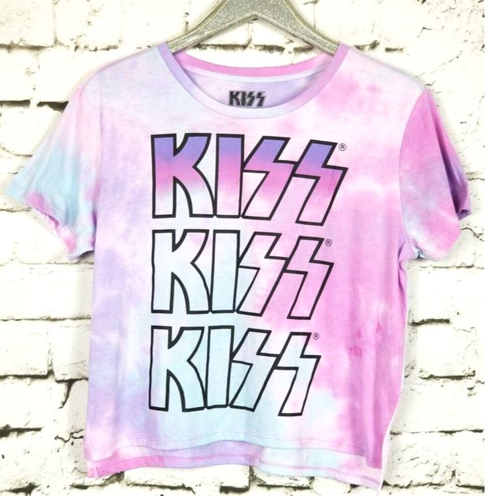 KISS Tie-Dyed Cropped Tee Junior Size XL